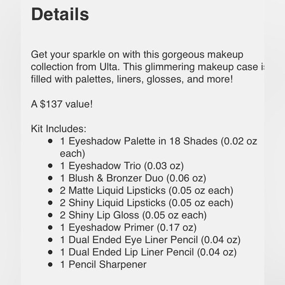 Ulta Make Up Beauty Box 33 Piece Sparkle On Special Edition Ulta Beauty New NWT - Picture 10 of 12
